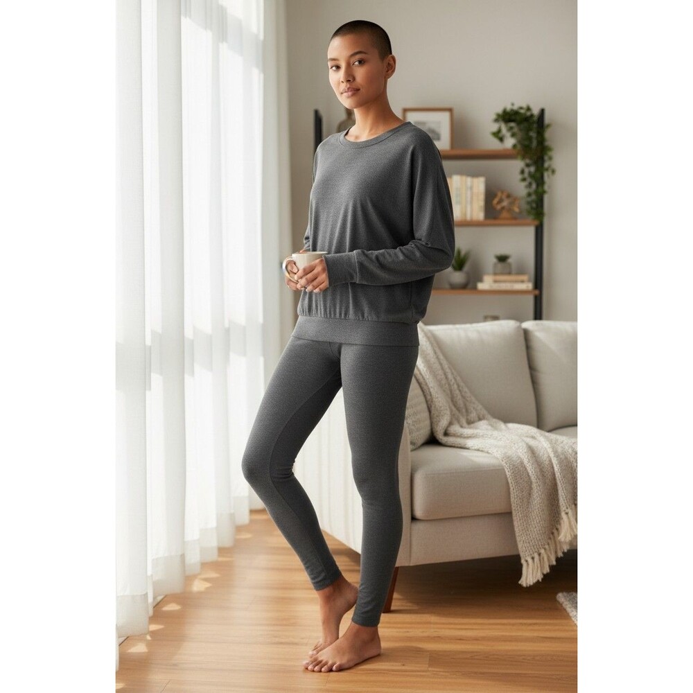 Alfani 2PCS Women Ultra Soft Modal Pajama Set  Leggings  Night Shadow Size XL